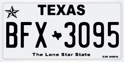 TX license plate BFX3095