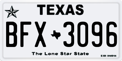 TX license plate BFX3096