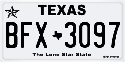 TX license plate BFX3097