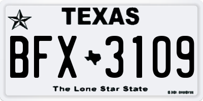 TX license plate BFX3109