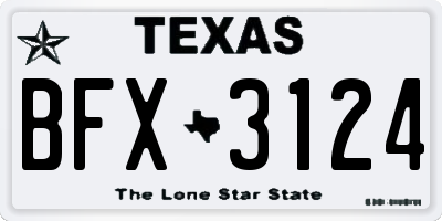 TX license plate BFX3124