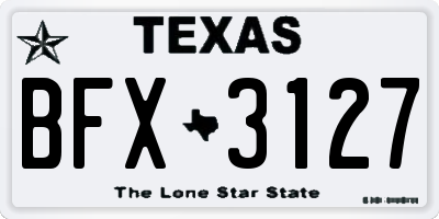 TX license plate BFX3127