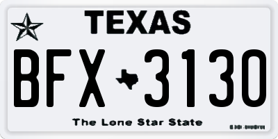 TX license plate BFX3130