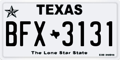 TX license plate BFX3131