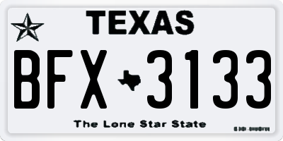 TX license plate BFX3133