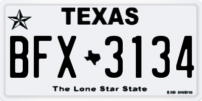 TX license plate BFX3134