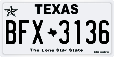TX license plate BFX3136