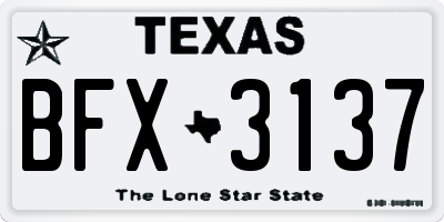 TX license plate BFX3137