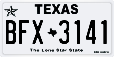 TX license plate BFX3141