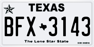 TX license plate BFX3143