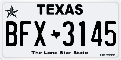 TX license plate BFX3145