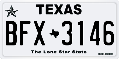 TX license plate BFX3146
