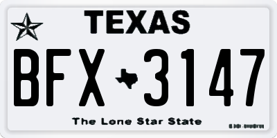 TX license plate BFX3147