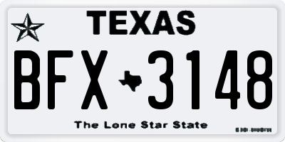 TX license plate BFX3148
