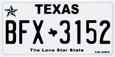 TX license plate BFX3152