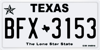 TX license plate BFX3153