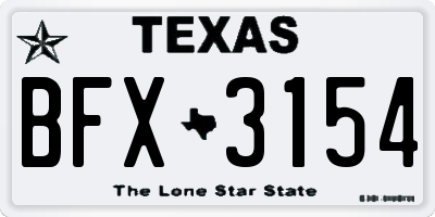 TX license plate BFX3154