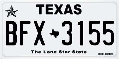 TX license plate BFX3155