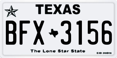 TX license plate BFX3156