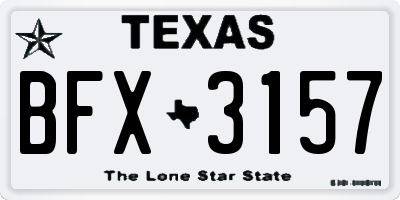 TX license plate BFX3157