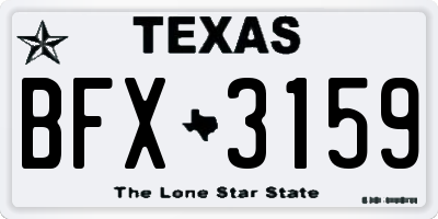 TX license plate BFX3159