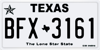 TX license plate BFX3161