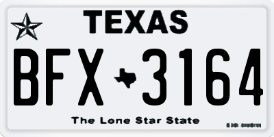 TX license plate BFX3164