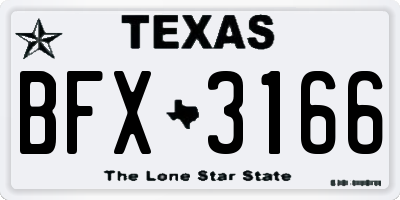 TX license plate BFX3166