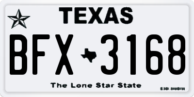 TX license plate BFX3168
