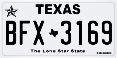 TX license plate BFX3169