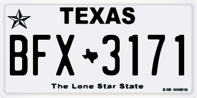 TX license plate BFX3171