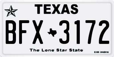 TX license plate BFX3172