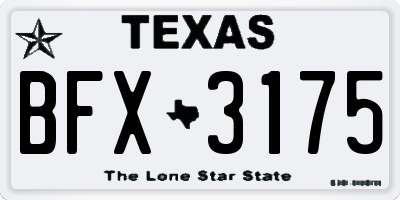 TX license plate BFX3175