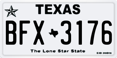 TX license plate BFX3176