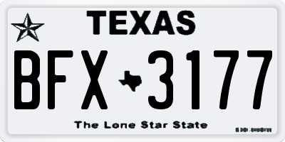 TX license plate BFX3177