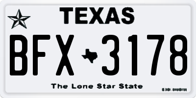 TX license plate BFX3178