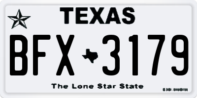 TX license plate BFX3179
