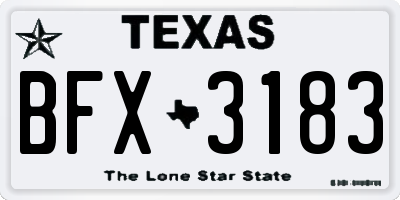 TX license plate BFX3183