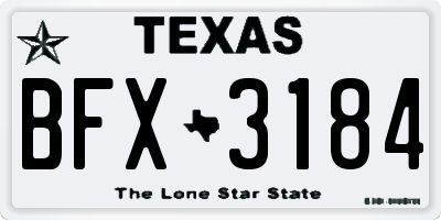 TX license plate BFX3184