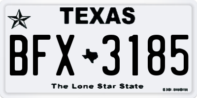 TX license plate BFX3185