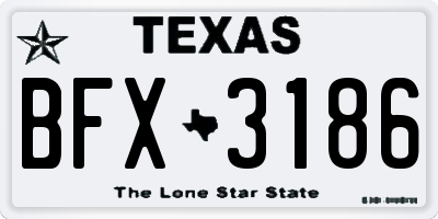TX license plate BFX3186