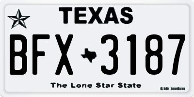 TX license plate BFX3187