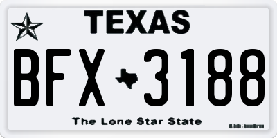 TX license plate BFX3188