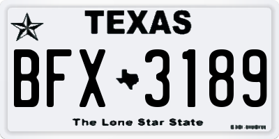 TX license plate BFX3189