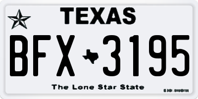 TX license plate BFX3195