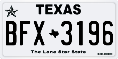 TX license plate BFX3196