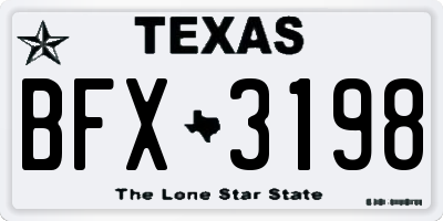 TX license plate BFX3198
