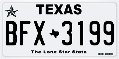 TX license plate BFX3199
