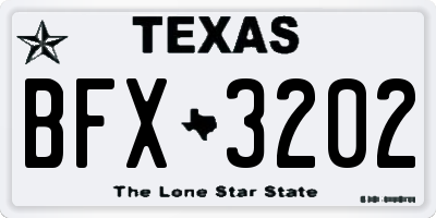 TX license plate BFX3202