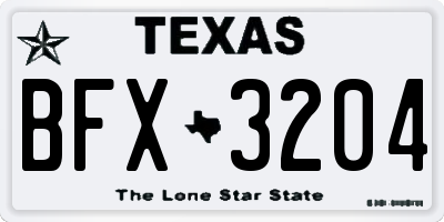TX license plate BFX3204